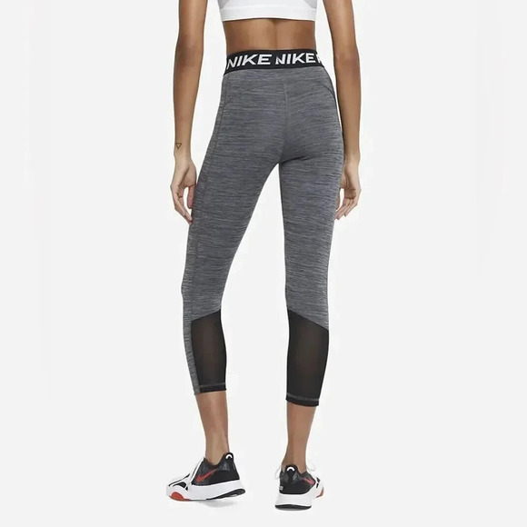 Nike Women's Pro 365 Crop Tights Black S Size/ Heather -White NWT - Picture 2 of 2